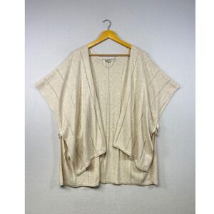 LOFT Beige Striped‎ Kimono Cardigan XS S Open Front Lightweight Duster